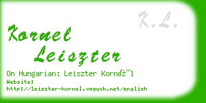 kornel leiszter business card